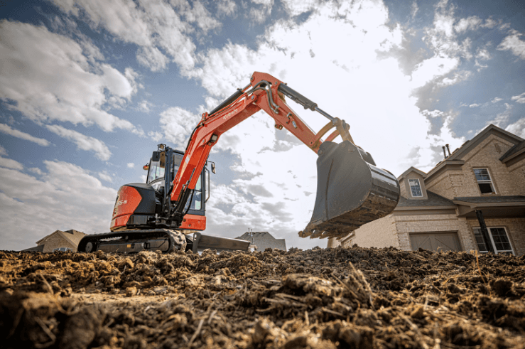 Compact Excavator working on a site