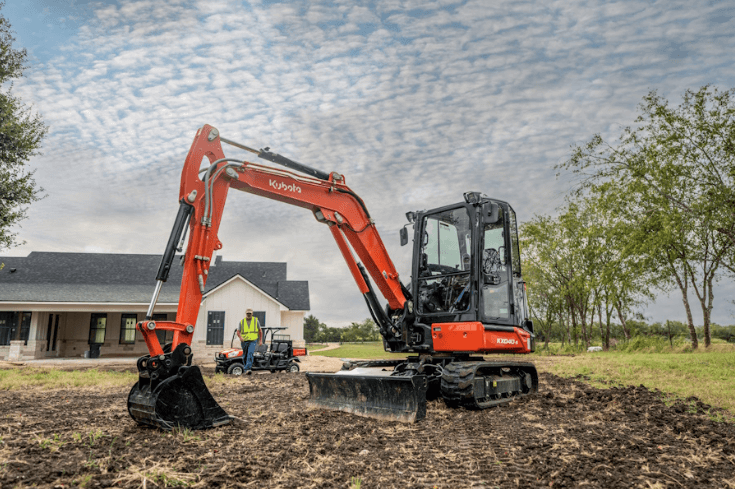 Excavator digging on a site